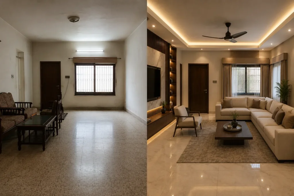 before and after architectural design