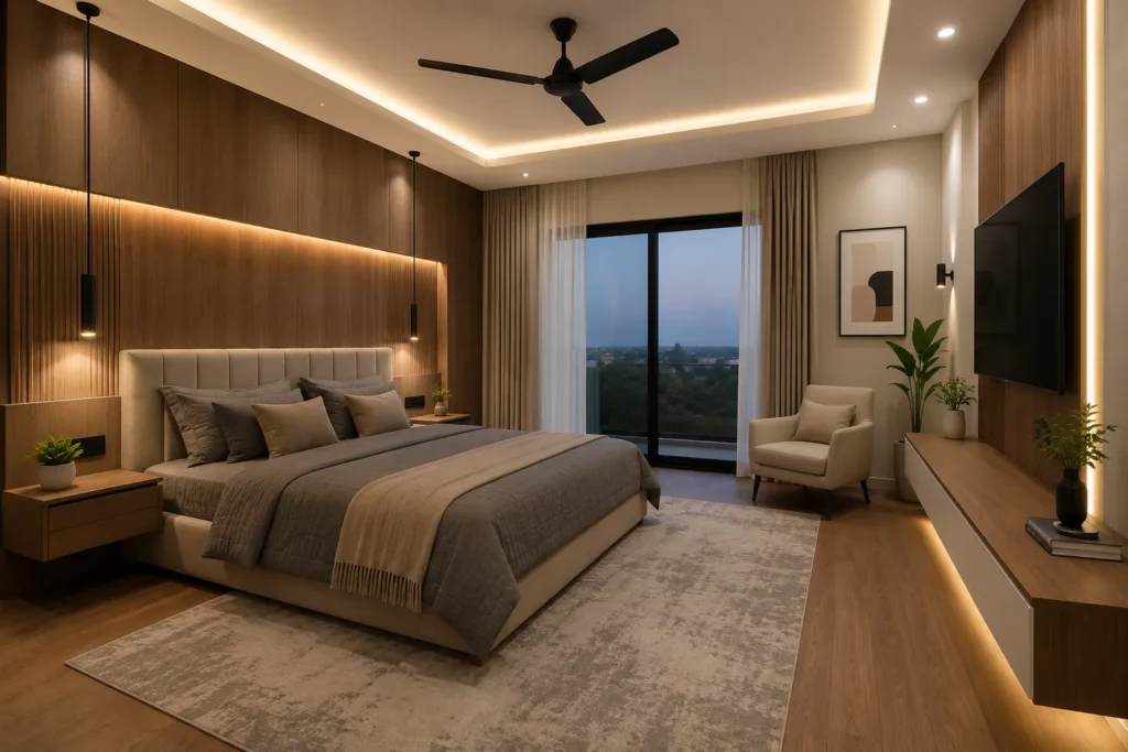 Modern luxury living room interior designed by Advanced Engineering for a residential project in Karachi