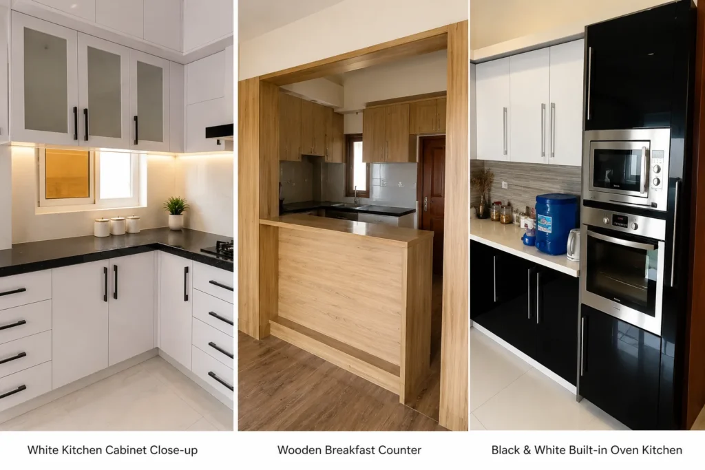 Custom kitchen cabinets in Karachi with a breakfast counter and built-in oven installation granite-kitchen-countertops-karachi.webp Kitchen counterto