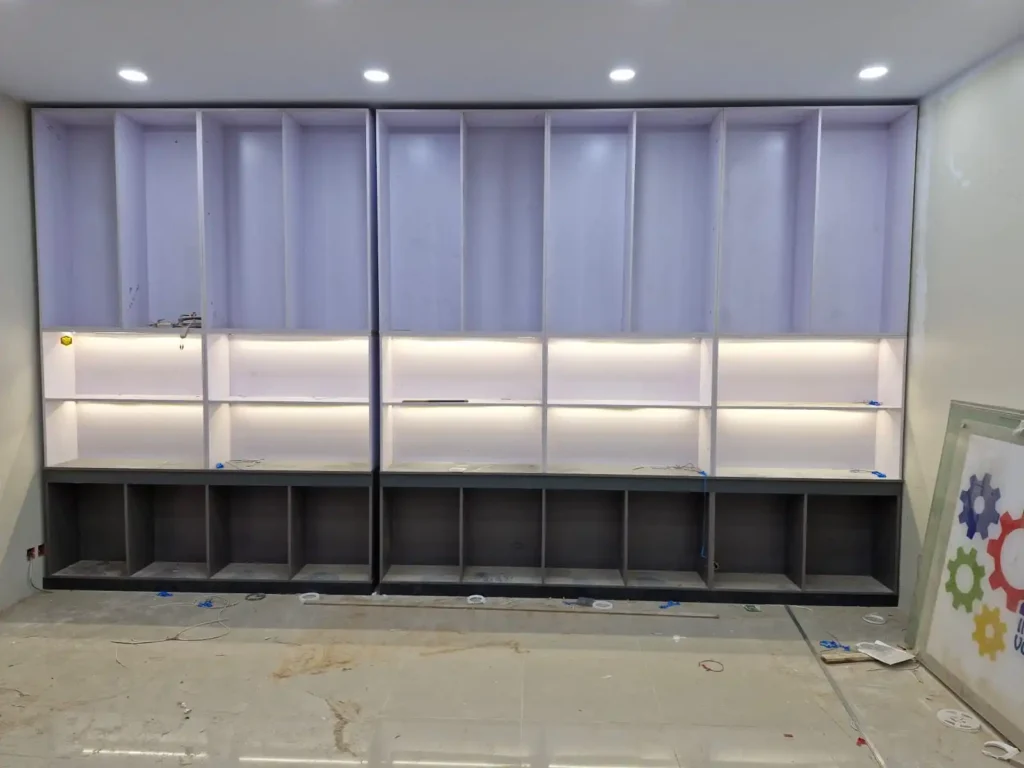 Custom cabinet fabrication by AEC's carpentry team in Karachi