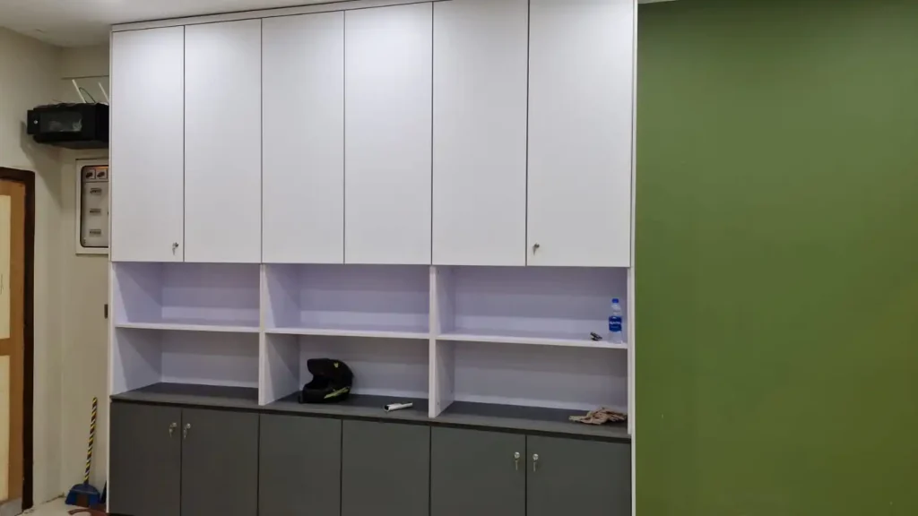 Kitchen cabinet woodwork built by AEC's carpentry contractor team in Karachi