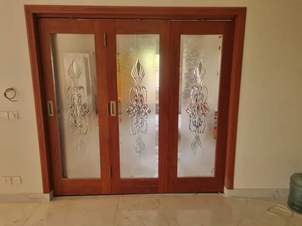 Wooden door supply and installation for a residential project in Karachi